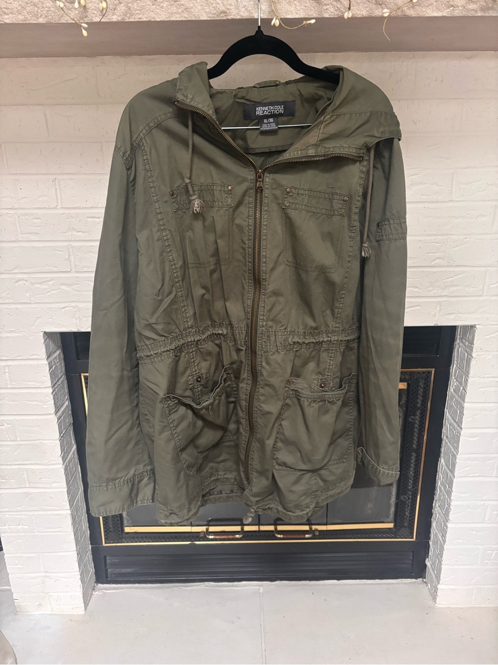 Kenneth Cole Olive Green Hooded Field Jacket